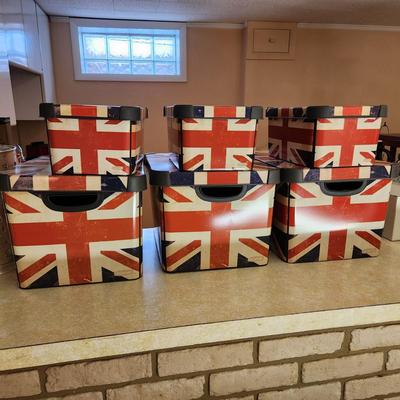 Lot of 6 Curver Stockholm Union Jack Storage box Containers