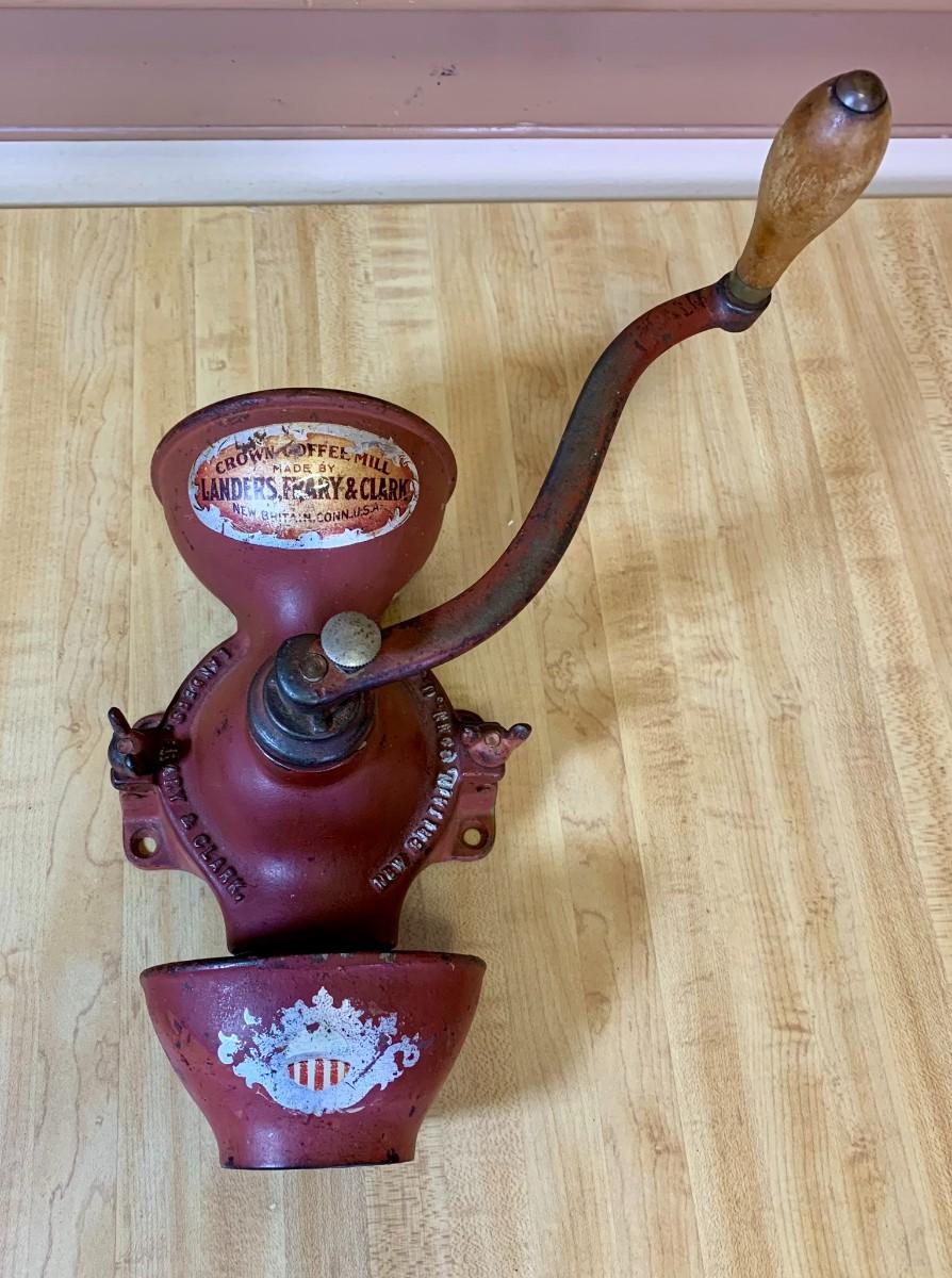 LOT 63K Antique/Vintage Crown Coffee Mill By Landers, Fray, & Clark