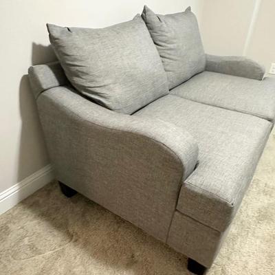 AFD ~ Oversized Grey Upholstered Love Seat