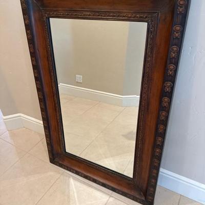 Lot 177 Decorative mirror with metal frame