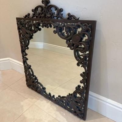 Lot 178 Decorative mirror with metal frame
