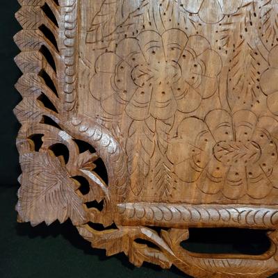 Ornate Carved Indian Serving Tray (D-DW)