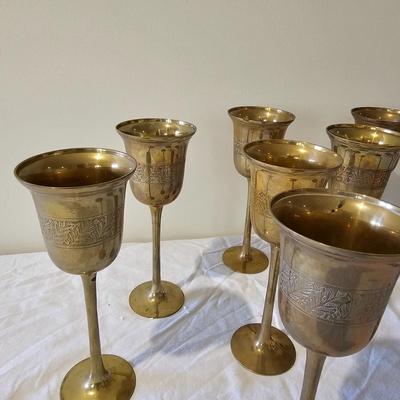 Set of 10 Decorative Brass Goblets (D-JS)