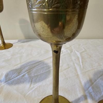 Set of 10 Decorative Brass Goblets (D-JS)