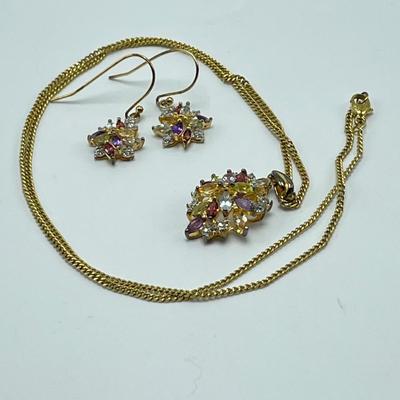 Swarovski Multicolored Necklace and Earring Set (B1-SS)
