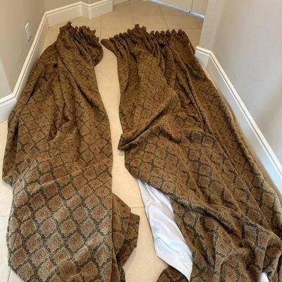 Lot 223 two heavy custom-made curtain panels
