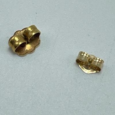 Garnet and Diamond Gold Earrings (B1-SS)