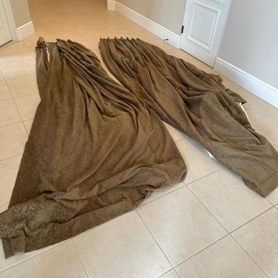 Lot 224 Two heavy custom-made curtain panels