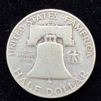 1952 D Franklin Half Dollar Silver Coin