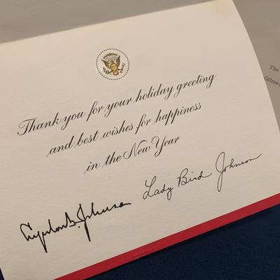 1965 White House Christmas Card w/ Date Stamped Envelope