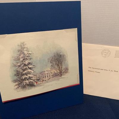 1965 White House Christmas Card w/ Date Stamped Envelope