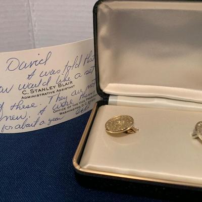 VP Cufflinks Gifted from Charles Stanley Blair White House / Federal Court Judge