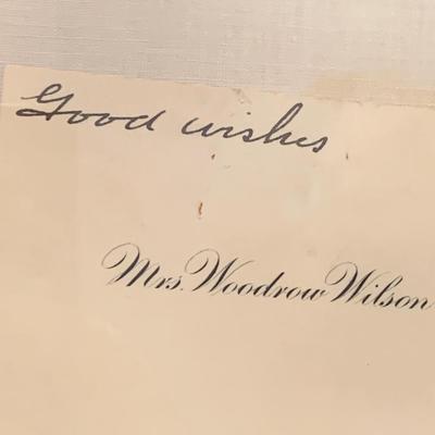 Mrs. Woodrow Wilson Hanker-chief / Napkin & Place Setting Card