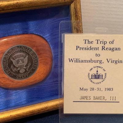 White House Staff Ronald Reagan James Baker ID Pass