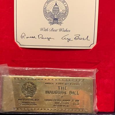 1969 & 1981 Inaugural Cuff Links & Ball Brass Plate