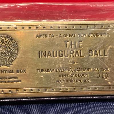 1969 & 1981 Inaugural Cuff Links & Ball Brass Plate