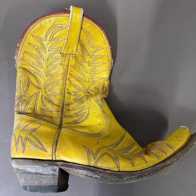 Acme Custom Yellow Cowboy Boots - Women Size 8