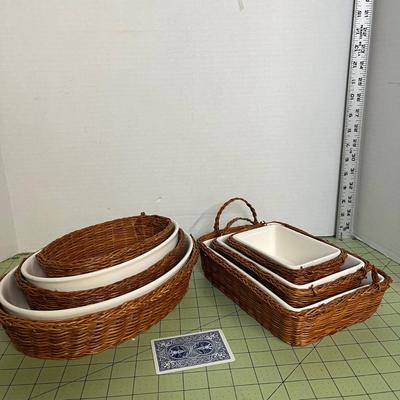 Casserole Dishes with Decorative Serving Baskets