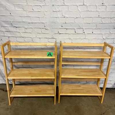 Crate & Barrel Foldable Wooden Shelves - 28x11.5x37