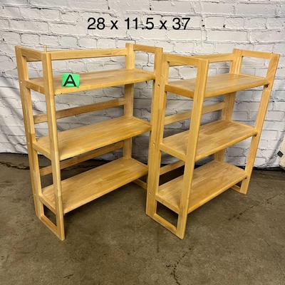 Crate & Barrel Foldable Wooden Shelves - 28x11.5x37