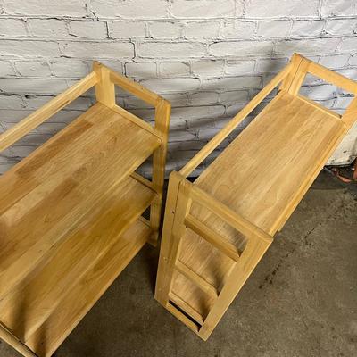 Crate & Barrel Foldable Wooden Shelves - 28x11.5x37