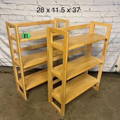 Crate & Barrel Foldable Wooden Shelves - 28x11.5x37