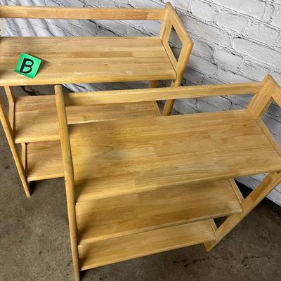 Crate & Barrel Foldable Wooden Shelves - 28x11.5x37