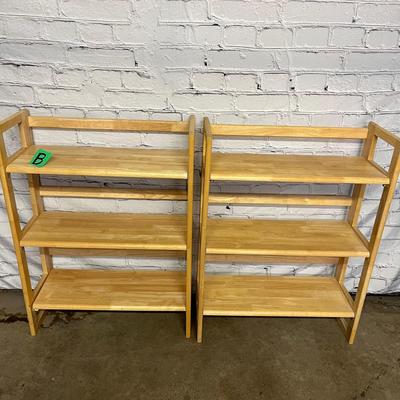 Crate & Barrel Foldable Wooden Shelves - 28x11.5x37