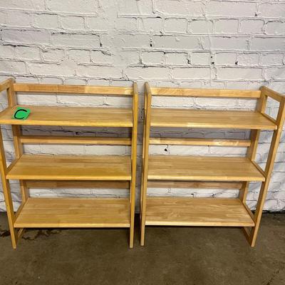 Crate & Barrel Foldable Wooden Shelves - 28x11.5x37