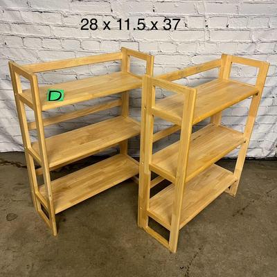 Crate & Barrel Foldable Wooden Shelves - 28x11.5x37