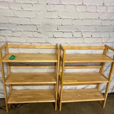 Crate & Barrel Foldable Wooden Shelves - 28x11.5x37