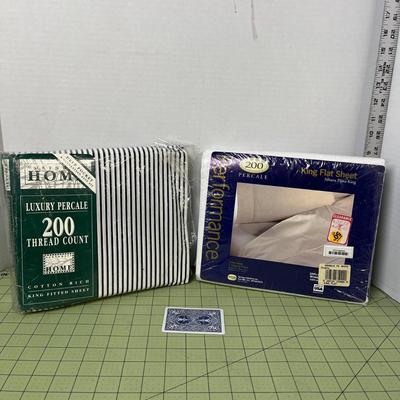 KING SHEETS - 200 Thread Count Fitted & Flat