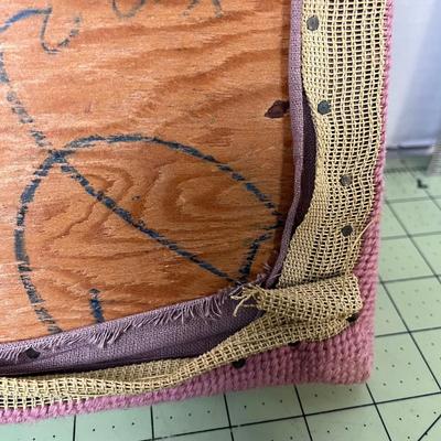 Vintage Floral Cross Stitched Ottoman