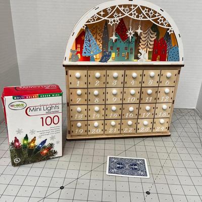 Multi-Colored Mini Lights and Advent Calendar