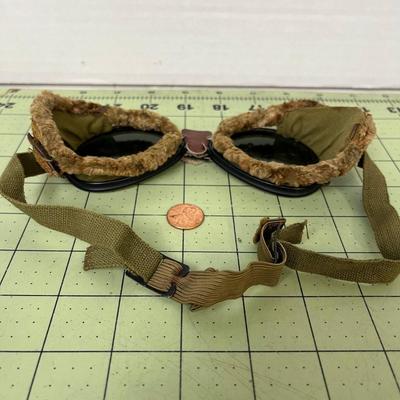 Vintage Motorcycle Goggles with Case