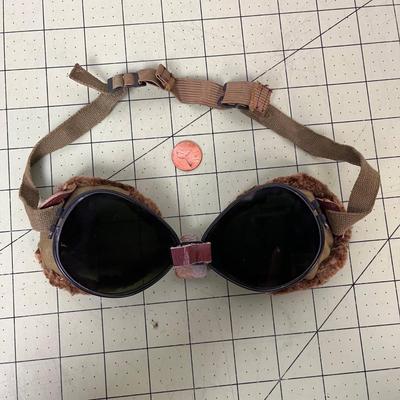 Vintage Motorcycle Goggles with Case