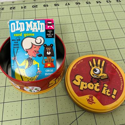 Toy Gun, Old Maid, and Spot It Tin