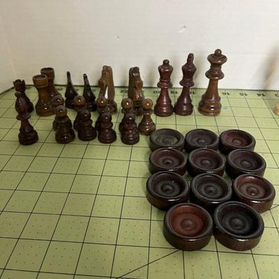 Wooden Chess/Checker Pieces
