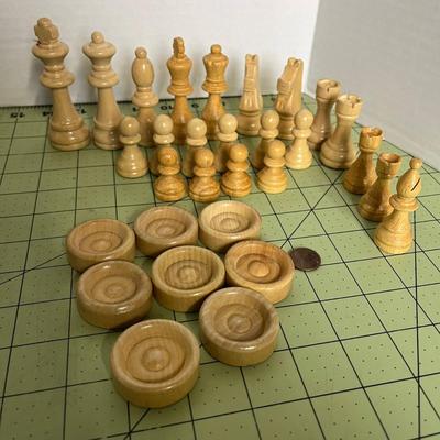 Wooden Chess/Checker Pieces