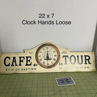Cafe De La Tour Wall Clock/Sign