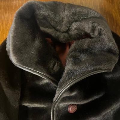 Black Faux Fur Coat- No listed size, approximately size medium