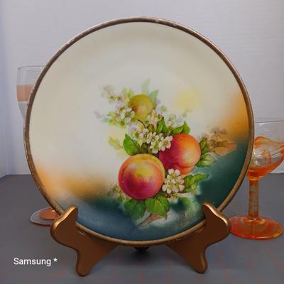 Decorative Fruit Plate with Display, Wine Glasses