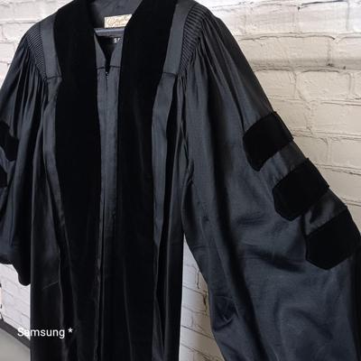Vintage Black Graduation Gown with Stole