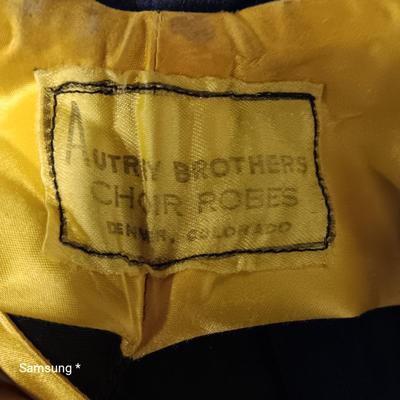 Vintage Black Graduation Gown with Stole