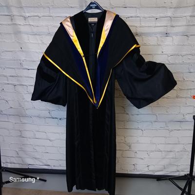 Vintage Black Graduation Gown with Stole