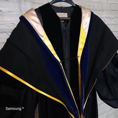 Vintage Black Graduation Gown with Stole