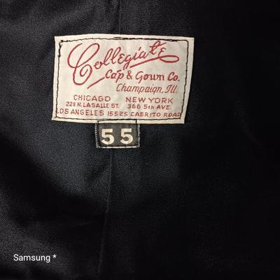 Vintage Black Graduation Gown with Stole