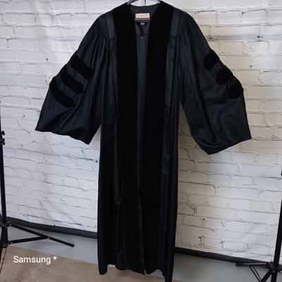 Vintage Black Graduation Gown with Stole