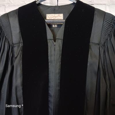 Vintage Black Graduation Gown with Stole