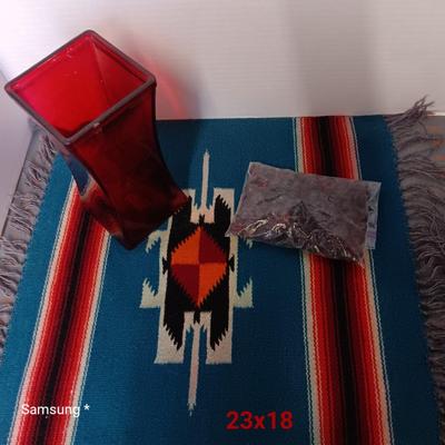 Southwestern Mat, Vase, and Glass Vase Fillers